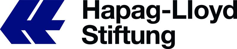 Das Logo der Hapag-Lloyd-Stiftung: Der nach links gebogene Buchstabe H. Daneben der Name "Hapag-Lloyd-Stiftung.
